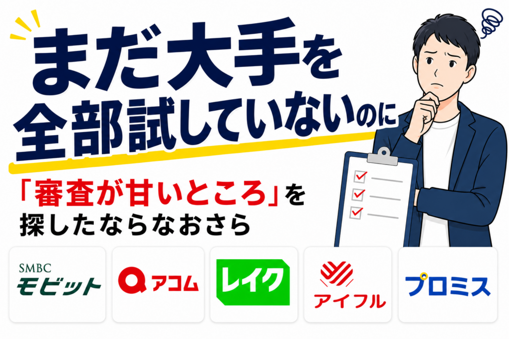 まだ大手を全部試していないのに 「審査が甘いところ」を探したならなおさら