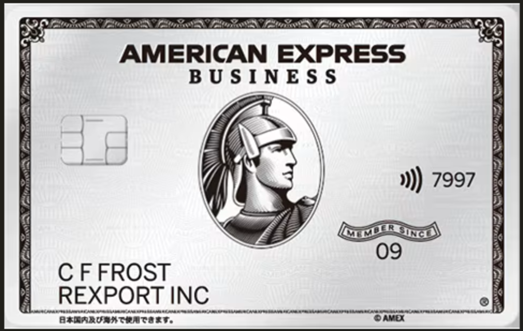 アメリカン・エキスプレス・ビジネス・プラチナ・カードの券面画像