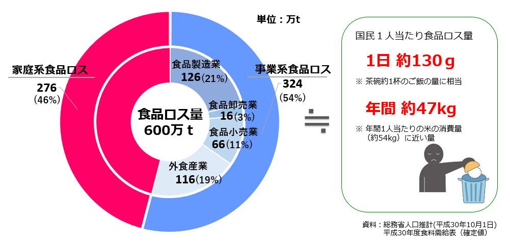 日本の国民１人当たり食品ロス量