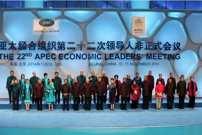 【2014年に中国で開かれたAPEC非公式会議】