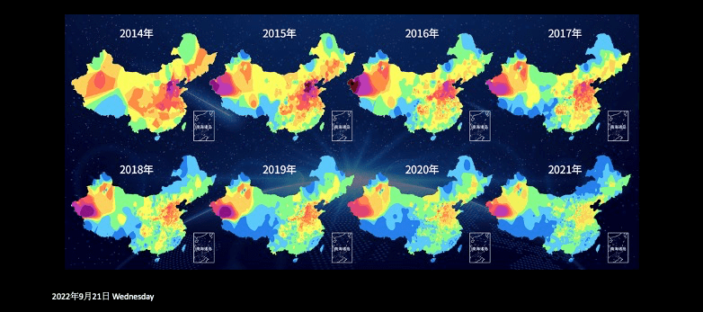 【2014-2021年の中国の大気の質の改善状況】