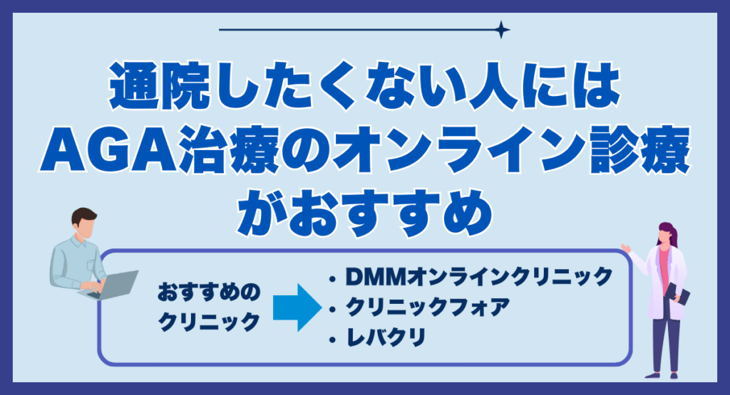通院したくない人にはAGA治療のオンライン診療がおすすめ