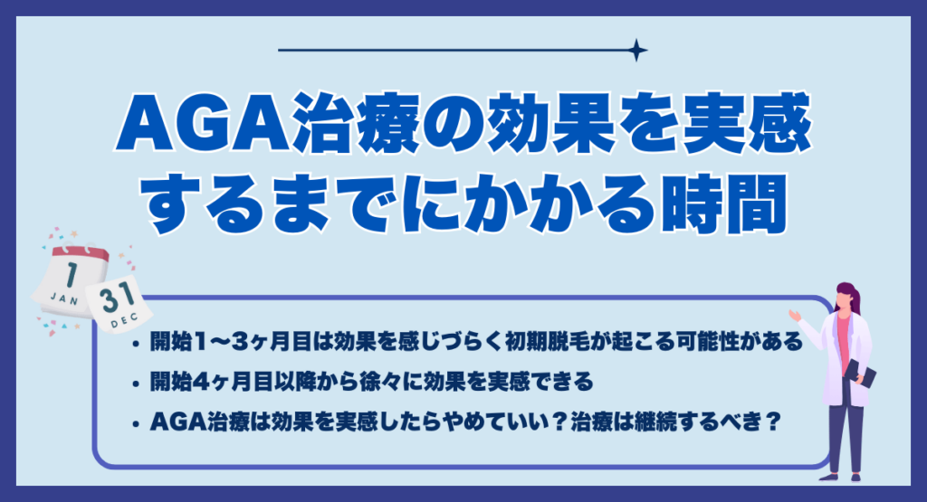 AGA治療の効果を実感するまでにかかる時間