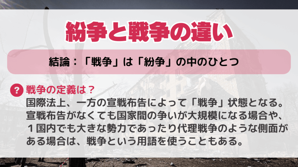 紛争と戦争の違い