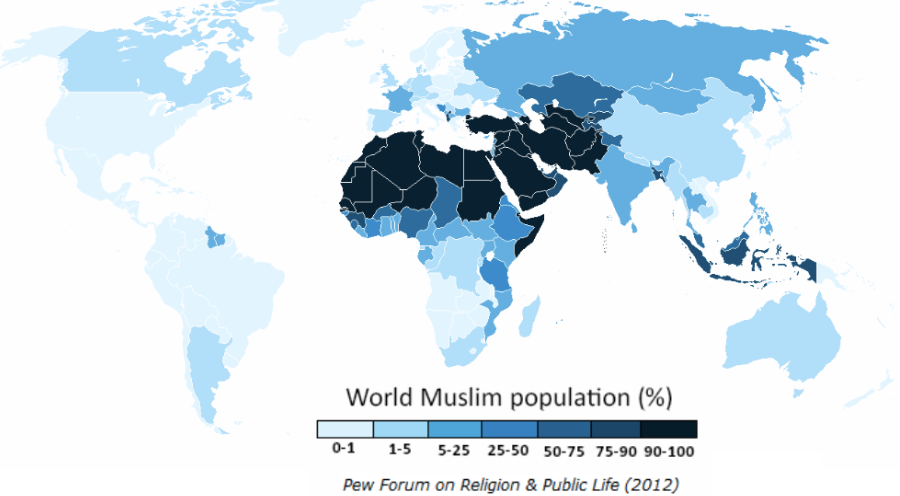 世界地図　イスラム