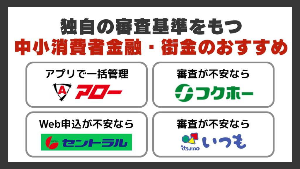 独自の審査基準をもつ中小消費者金融・街金のおすすめ