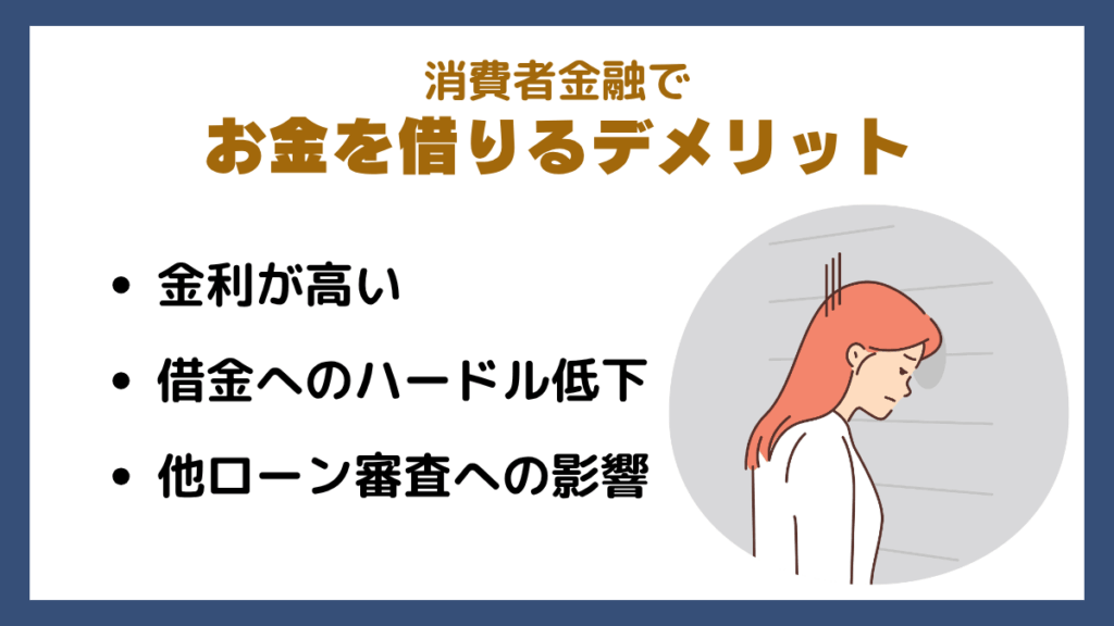 消費者金融で融資を受けるデメリット