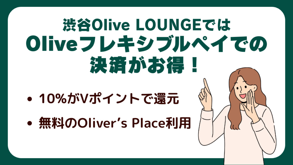 渋谷にあるOlive LOUNGE(スターバックス)ではOliveフレキシブルペイでの決済がお得