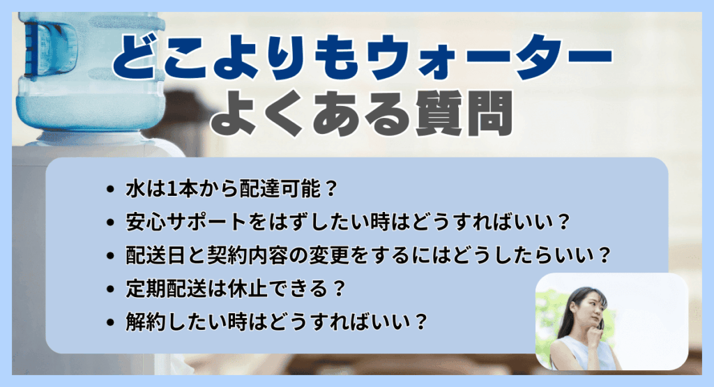 どこよりもウォーターに関するよくある質問