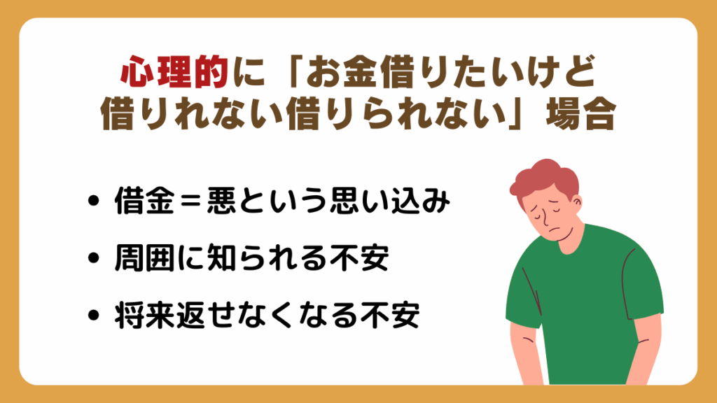 心理的に「お金借りたいけど借りれない借りられない」場合