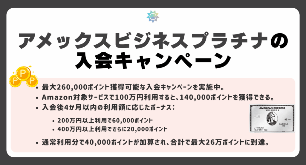 アメックスビジネスプラチナの入会キャンペーン