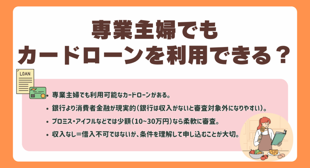 専業主婦でもカードローンを利用できる