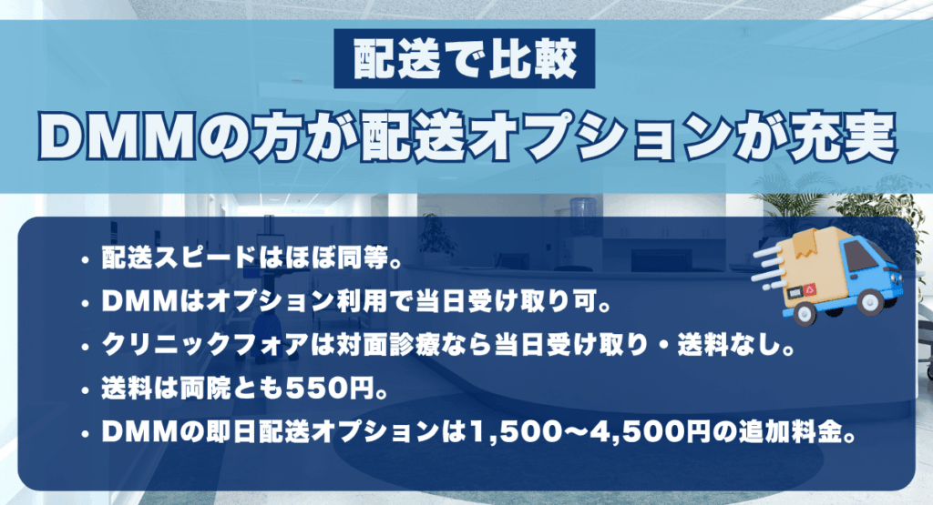 DMMの方が配送オプションが充実
