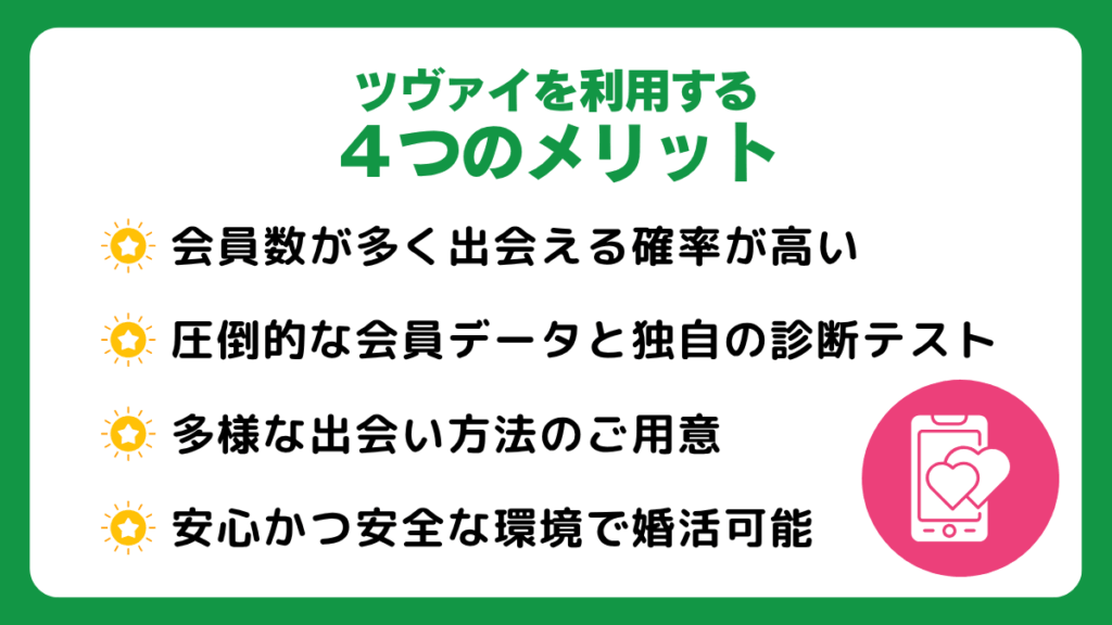 ツヴァイを利用する4つメリット