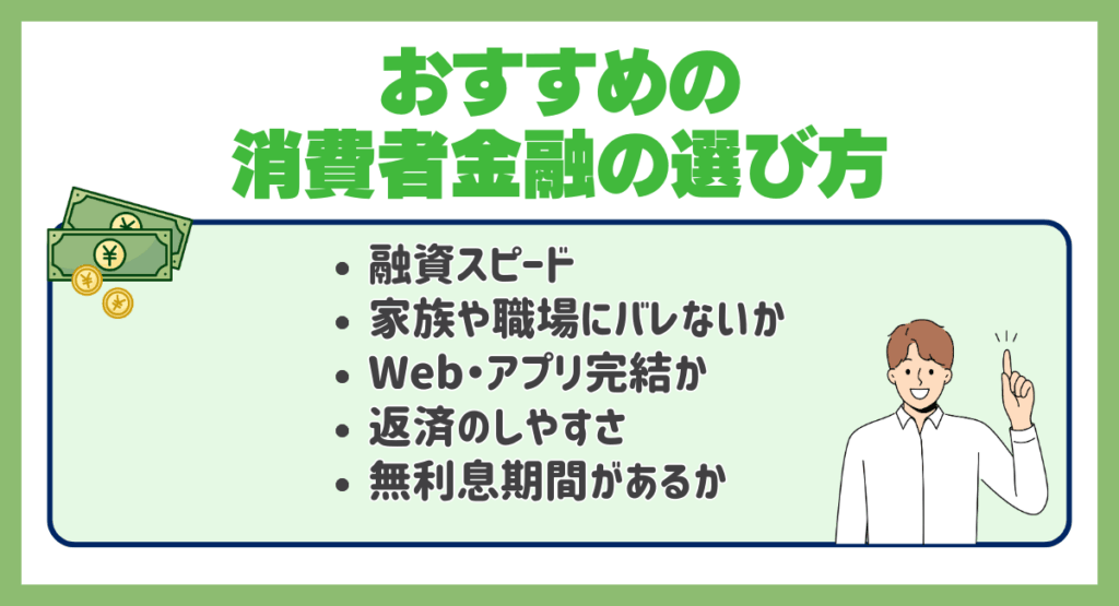 おすすめの消費者金融選び方