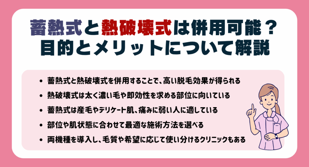 蓄熱式と熱破壊式は併用可能