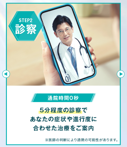 当日はマイページからオンライン診療を受ける画面