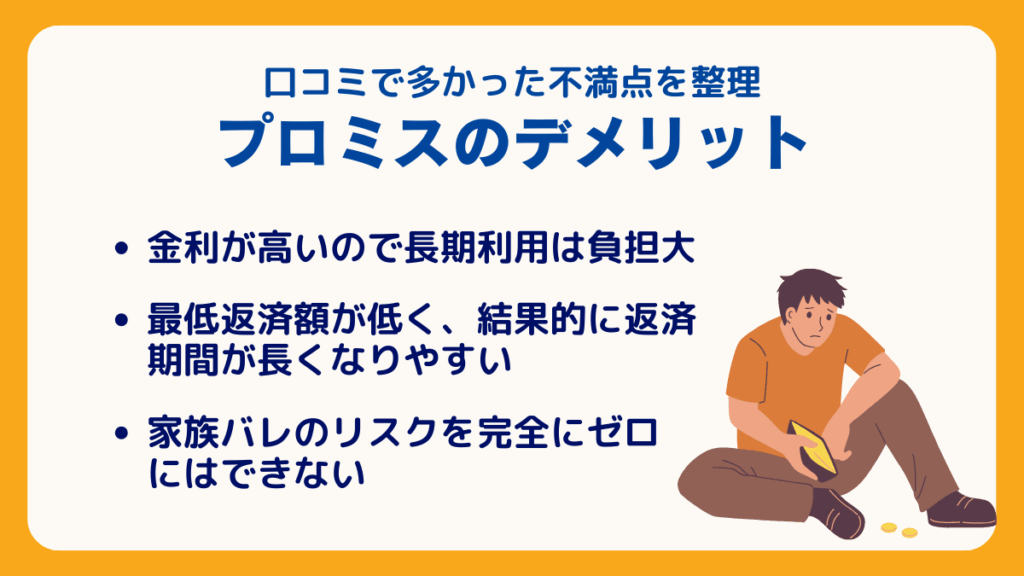 プロミスのデメリット!口コミで多かった不満点を整理