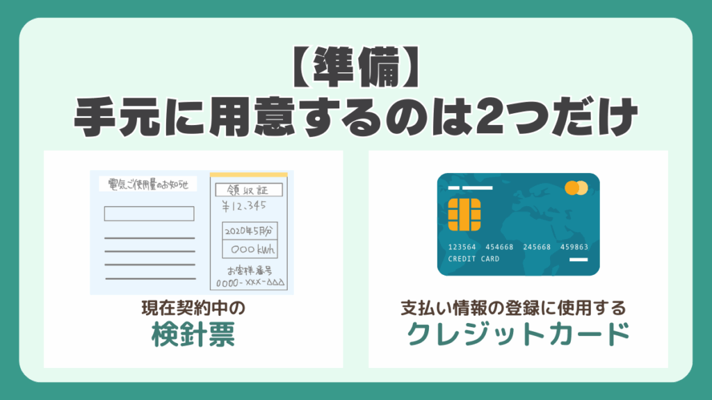 手元に用意するのは2つだけ
