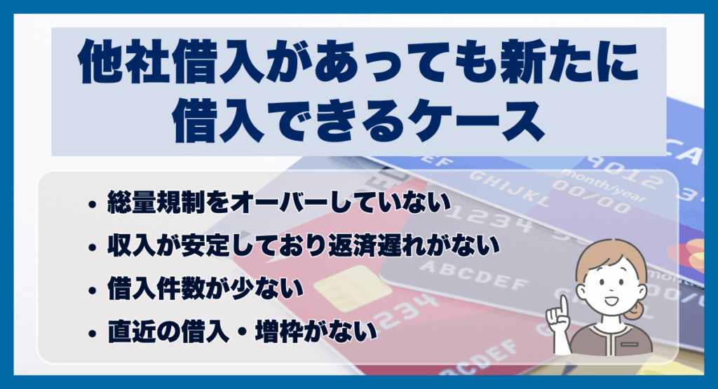 他社借入があっても新たに借入できるケース