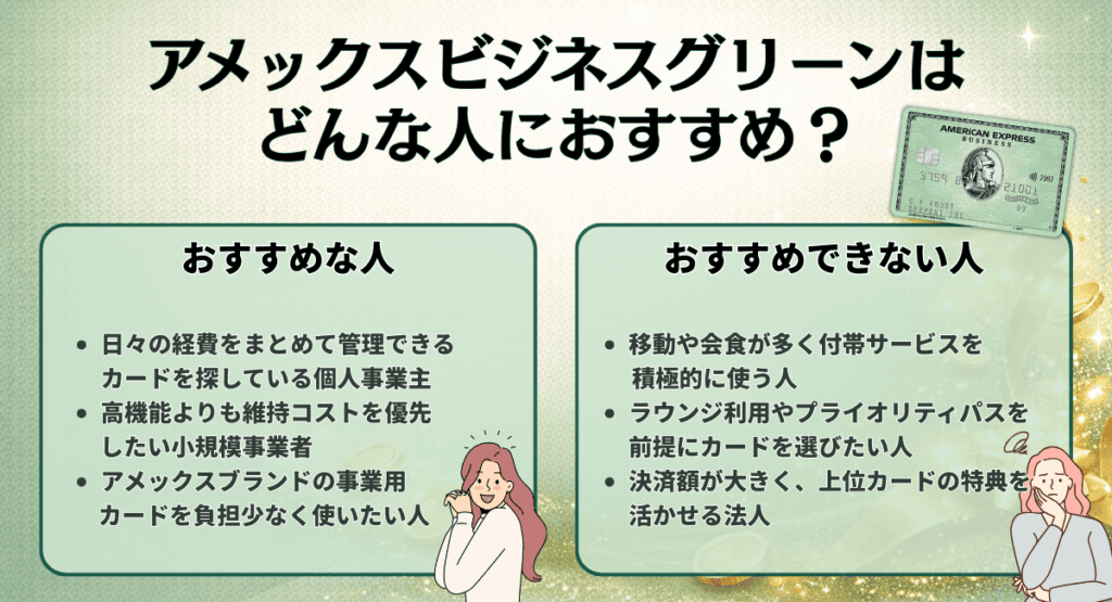 アメックスビジネスグリーンはどんな人におすすめ