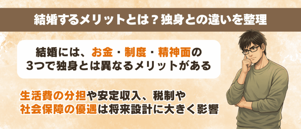 結婚するメリットとは？独身との違いを整理